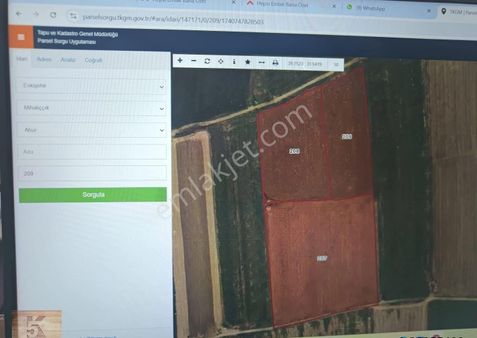 5k Emklak Tan Mihalıççık Ahur Mah. 3 Parsel Satılık Arazi