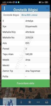 Antalya Döşemealtı Altın Kalede Satılık Arsa