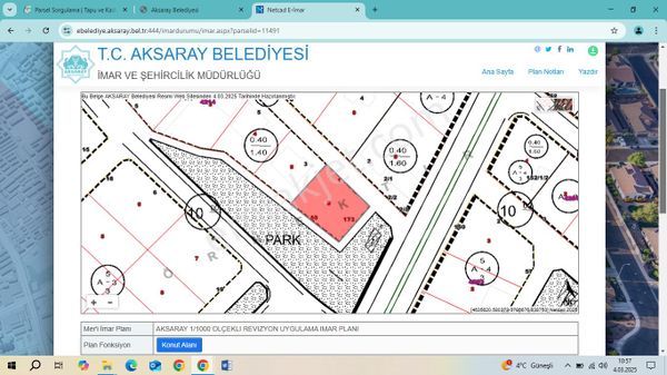 Aksaray Hasasda Satılık 3 Tarafı Yol Önü Park Kupon Asra