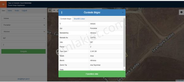 Turyap'tan Pursaklar Altınova Mah 643 M2 İmarlı Arsa 8 Kat İmarlı