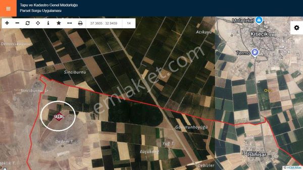 Acil Satılık Karaman İslihisar Kooperatif Sulu Verimli Kırmızı Toprak Tarla