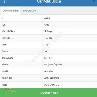 Aydın Çine'de Zarif Zeytinlik Fırsatı Arazi Uzmanında