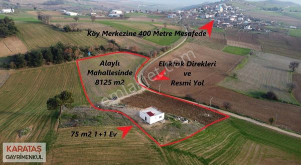 Karataş'tan 8125 M2 Elektriği Yolu Suyu 75m2 1+1 Evi Olan Arazi