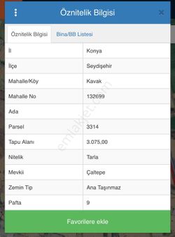 Tuncaydan Kavak Mh Satılık Tarla