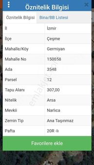 Çeşme Germiyan 2 Adet Satılık Arsa