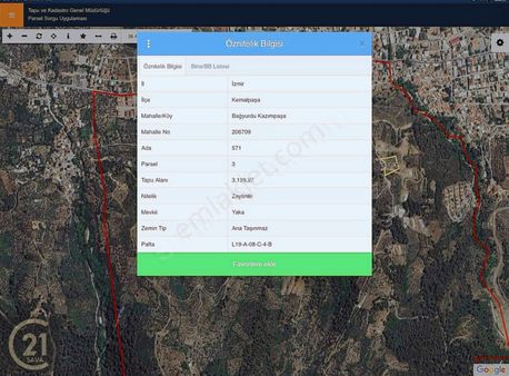 İzmir Kemalpaşa Satılık Müstakil Tapu Yerleşime Yakın Zeytinlik