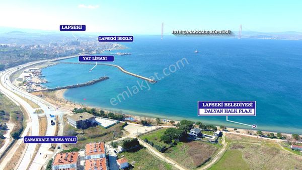 Çanakkale Lapseki Çardak'ta Köprü Ve Boğaz Manzaralı Arsa