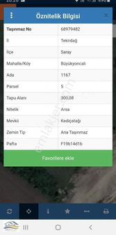 Tekirdağ Saray Büyükyoncalı Satılık Arsa