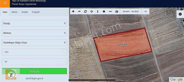 Elazığ Sedeftepe Köyünde Satılık Fırsat Tarla