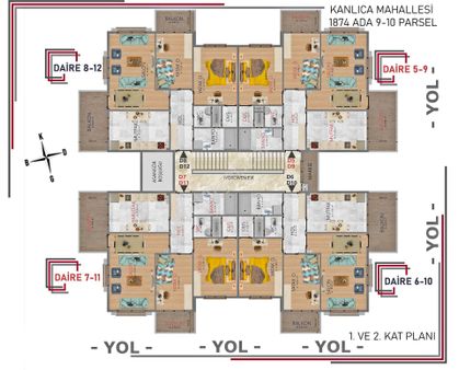 Afyon Üçok Emlaktan Kanlıca Mah Satılık 2+1 Sıfır Lüks Temelden Daireler