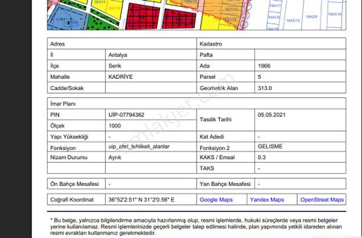 Serik Kadriyede Satılık Yanyana 3 Parsel