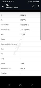 Meram Gödenede Satılık Vila Arsası