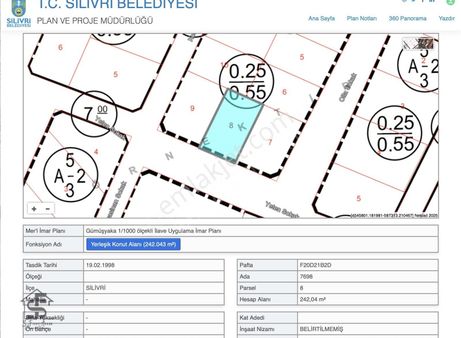 Villa Ve Konut İmarlı Denize Yürüme Mesafesinde 242m² Arsa