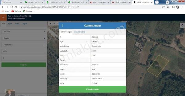 Sakarya/karasu/yenimahalle Depolama Arsası