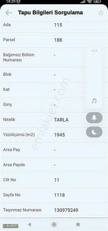 Erdemli Elvanlıda Satılık 2000 M2 Ev Yapımına Uygun Bahçe