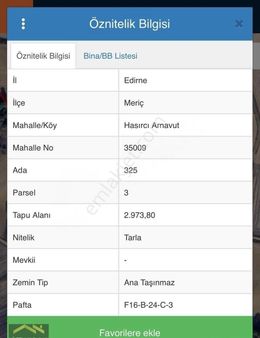 Edirne Meriç Hasırcıarnavutta 2970 Metrekare Verimli Toprak Yüksek Mahsul