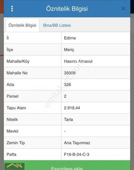 Edirne Meriç Hasırcıarnavutta 2925 Metrekare Tarla Verimli Toprak Yüksek Mahsul