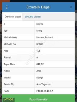 Edirne Meriç Hasırcıarnavutta 642 Metrekare Köyiçi İmarlı