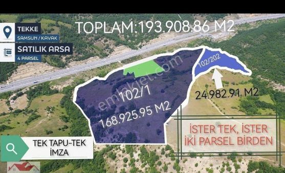 Samsun Kavak Tekke De Bölgenin En Büyük Arazisi 168.925.95 M2