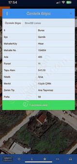 Armes'ten Gemlik Hisar Mahallesinde Satılık Arsa