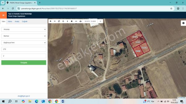 Aksaray Bağlıkayada Ortaköy Yoluna Cepheli Satılık 4 Adet Arsa