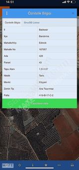 Bandırma Çanakkale Yol Yakını Edincik'de 1.514 M2 Fırsat Arazi