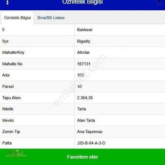 Arazi Uzmanı Abdullah Kutlu'dan - Balıkesir Bigadiç 2364 M2