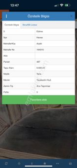 Edirne Havsa Azatlı'da Satılık 213 M2 Hisse