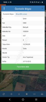 Dikili Bahçeli Acil Satılık Tarla