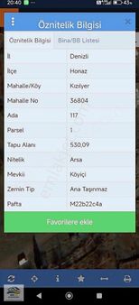 Denizli Honaz Kızılyer'de 530 M2 İmarlı Arsa