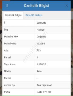 Dağeteği Yeşil Urfa'da İnşaat Bölgesinde 8 Kat İmarlı Arsa