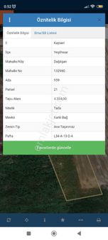 Kaçmaz Emlaktan Yeşilhisarda Satılık Tarla 4334 M2 Sehre Yakın