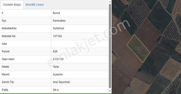 Bursa Karacabey Sultaniye Köye 350 Metre 5 Dönüm Tarla