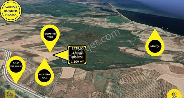 🟡⚫bandırma Misakça'da 1.109 M² Satılık Tarla Hissesi⚫🟡