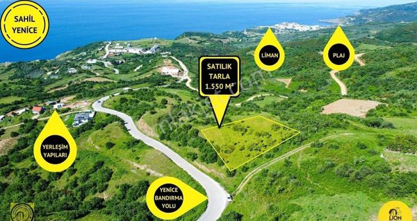 🟡⚫bandırma Yenice'de Tarla Nitelikli Satılık 1.550 M² Arazi⚫🟡