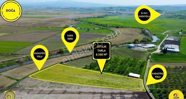 🟨⬛bandırma Doğa'da Yola Cepheli,ana Yol Yakını Satılık 8.500 M² Tarla⬛🟨