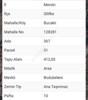 Silifke Ankara Mahallesinde Satılık Parsel