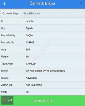 Isparta Eğirdir Bağlar Mahallesi Satılık Ev Ve Arsası