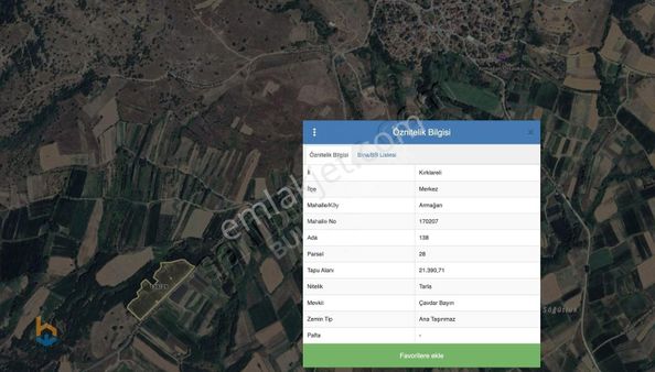 Bulvar Emlak'tan 285 Metre Asfalt Cephe Satılık Tarla