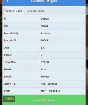 Honaz Afşinbey'de İmarlı 750 M2 Bitişik Arsa