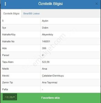 %50 Ticari Köşe Konum 523 M2 Arsa !! Didim/akyeniköy Balova 2