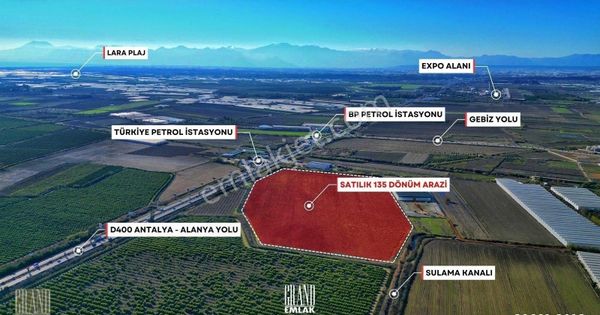 Serik, Yukarıkocayatak'ta Expo'ya Yakın 135 Dönüm Satılık Tarla