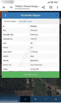 Manisa Turgutlu 8. Mıntıka Şehir Merkezinin Dibinde 1800m2 Bahçe