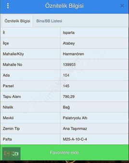 Atabey Harmanören Satılık Tarla