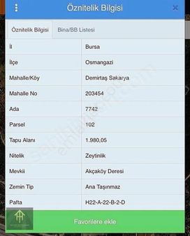 Demirtaş Sakarya'da 1.980 M2 Tek Tapu Yatırımlık Tarla !