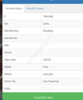 Havuzlar Mahallesinde Konut İmarlı Arsa