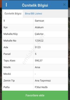 Atakum Çakırlarda Arsa