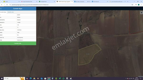 Çorum Merkez Kavacık Köyünde Satılık Tarla