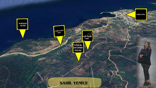 Sahilyenice'de Deniz Manzaralı 1331 M2 Yola Cephe Satılık Arazimiz