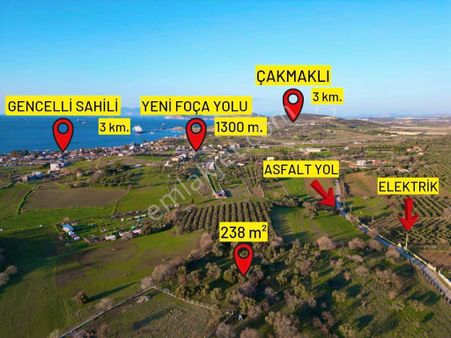 Foça Kozbeyli 238 M2 Tarla Deniz Manzaralı